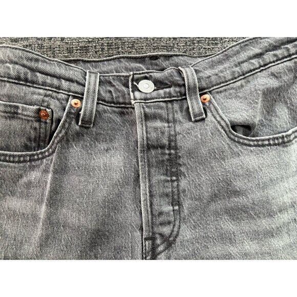 Levies Mens Button Fly 501 27/28 Light Black/gray  Denim Jeans High RIse Premium - Picture 6 of 14